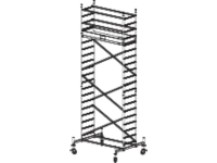 Aluminium Steiger Rolbaar Werkhoogte (max.): 6.30 M Krause Protec 910141 Zilver 103 Kg