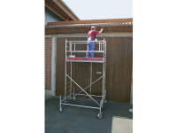 Aluminium Steiger Rolbaar Werkhoogte (max.): 6.40 M Krause Stabilo Professional Serie 100 731074 Zilver 134 Kg
