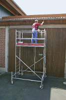 Aluminium Steiger Rolbaar Werkhoogte (max.): 7.40 M Krause Stabilo Professional Serie 100 751768 Zilver 225 Kg
