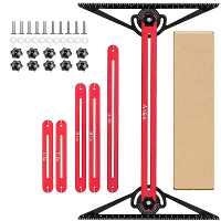 Aluminium Trap Sjabloon Gereedschap Verstelbare Meetinstrument Laser Geëtste Schaal 360° Rotabele Armen Geanodiseerd Leg