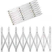 Aluminiumlegering Expanding Naaldmeetinstrument Verstelbare 24 inch Knopgids Meetinstrument voor Plissé, Ambachten, Druk