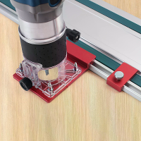 Aluminiumlegering Routergeleiderailadapter Rechte lijn freessleuf Compatibel met de meeste routermodellen Precisiegereed