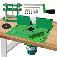 Aluminiumlegering Routerliftkit Routertafelinlegplaat 240x200mm Handmatige lift voor 65mm motoren Houtbewerkingsgereedsc