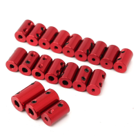 Aluminum Alloy Coupling Red Shaft Coupler With Hex Wrench And Screws Motor Coupler Connector