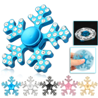 Aluminum Alloy Five Leaves Snowflake Rotating Fidget Hand Spinner Adhd Autism Reduce Stress Toys