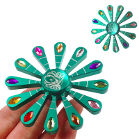 Aluminum Alloy Green Rotating Fidget Hand Spinner Adhd Autism Reduce Stress Focus Attention Toys