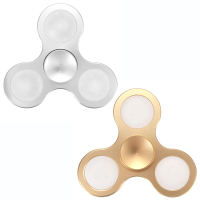 Aluminum Alloy Rotating Fidget Hand Spinner With Light Edc Fingertips Fingers Reduce Stress Toys
