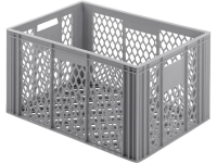 Kunststof Opslagbox Met Raster 70 L Grijs (l X B X H) 400 X 600 X 350 Mm