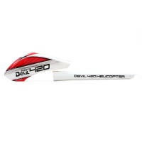 Alzrc Devil 420 Fast Rc Helicopter Parts Fiber Glass Painting Canopy Combo Red