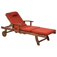 AMANTEA PREMIUM II   Tuinligstoel   Rood   Acaciahout