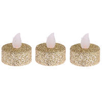 Ambiance Light LED waxinelichtjes   6x stuks   goudkleurig   4 cm   op batterij   kerstverlichting