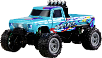 Amewi Brushed 1:64 RC auto Elektro Monstertruck Achterwielaandrijving RTR 2,4 GHz Incl. Accu en laadkabel, Met lichteffect