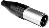 Amphenol AC3M XLR connector Stekker, recht Aantal polen: 3 Zwart, Zilver 1 stuk(s)