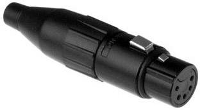 Amphenol AC5FB XLR connector Koppeling, recht Aantal polen: 5 Zwart 1 stuk(s)