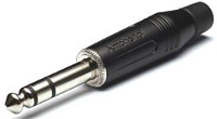 Amphenol ACPS GB AU Jackplug 6,35 mm Stekker, recht Aantal polen: 3 Stereo Zwart 1 stuk(s)