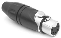 Amphenol AX5F XLR connector Koppeling, recht Aantal polen: 5 Zwart, Zilver 1 stuk(s)