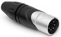 Amphenol AX5M XLR connector Stekker, recht Aantal polen: 5 Zwart, Zilver 1 stuk(s)