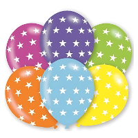 Ballonnen sterrentjes   6x stuks   27 cm   multi color   verjaardag   feestartikelen