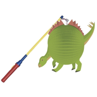 Amscan Dinosaurus bol lampion 25 cm   papier   karton   met lampionstokje