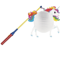 Amscan Eenhoorn bol lampion 25 cm   papier   kunststof stokje   kinderfeestje   Sint Maarten
