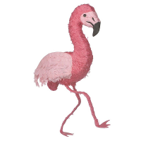 Pinata flamingo   34 x 35 x 37 cm   roze   papier mache   karton