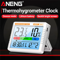 ANENG AP01 Thermohygrometer Klok met Verlichte LCD scherm Real Time Temperatuur  en Vochtigheidsmonitor Ingebouwde Alarm