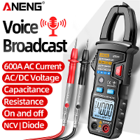 ANENG AT619 Digitale Voice Broadcast Multimeter Klem Professionele AC/DC Klemmeter Amperemeter Stroomklemtester voor Ele