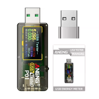 Aneng P01 USB Tester Energymeter 4V 30V Meet Spanning Stroom Vermogen Capaciteit Energie Kleur Omgekeerd Scherm Flip USB