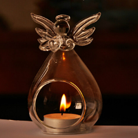 Angel Glass Candle Holder Candelabrum Hanging Candlestick Candlelight Dinner Home Party Decor
