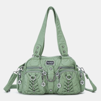 Angel Kiss Dames PU leer Multi carry Effen kleur Mode Toevallige schoudertas Crossbody tas Handtas