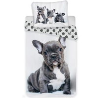 Animal Pictures Bulldog   Dekbedovertrek   Eenpersoons   140 x 200 cm   Multi