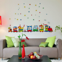 Animals Zoo Cars Train Wall Stickers Decor Kids Bedroom