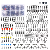 Anmuka 115pcs Viskoppeling Zwiveldoos Pack Pins Center Pass Zwivels Zee Bonen Baars Forel Visaccessoires