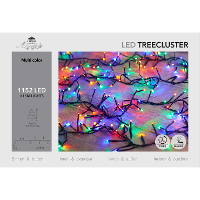 Clusterverlichting   gekleurd   1152 led lampjes   15 meter   zwart snoer   buiten