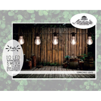 Feestverlichting lichtsnoer warm witte lampbolletjes 5 m   Binnen/buiten verlichting