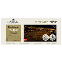 Ijspegelverlichting   90 led lampjes   warm wit   180 x 70 cm   zwart snoer   lichtsnoer