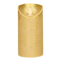 Led kaars/stompkaars   goud   H15 x D7,5 cm   wax   warm wit licht   bewegende vlam