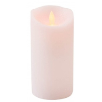 Led kaars/stompkaars   lichtroze   H15 x D7,5 cm   wax   warm wit licht   bewegende vlam