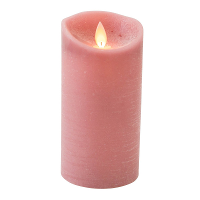 Led kaars/stompkaars   oudroze   H15 x D7,5 cm   wax   warm wit licht   bewegende vlam
