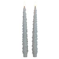 Anna's Collection LED kerstboom dinerkaarsen   2x st   wit   27 cm   met afstandsbediening