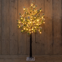 Lichtboom   dennen met sneeuw?  Metaal?  120 Cm   64 led lichtjes   flash   klassiek warm