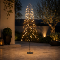 Lichtboom   zwart   180 cm   960 led lichtjes   warm wit   verlichte kerstboom