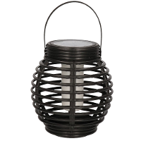 Solar lantaarn   zwart   vlam effect   15 cm   zonne energie tuinlantaarn   tuinverlichting