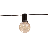 Solar tuinverlichting lichtsnoer   met 20 lampjes/bollampjes   warm wit   600 cm
