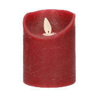 Anna's Collection Stompkaars   LED   bordeaux rood   H10 cm   bewegende vlam   kaars
