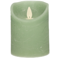 Anna's Collection Stompkaars   LED   jade groen   H10 cm   bewegende vlam   kaars