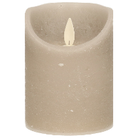 Anna's Collection Stompkaars   LED   taupe   H10 cm   bewegende vlam   kaars