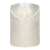 Anna's Collection Stompkaars   LED   zilver   H10 cm   bewegende vlam   kaars