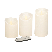 Anna's Collection Stompkaarsen   3x st   creme/parel wit   LED kaarsen   afstandsbediening