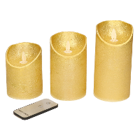 Anna's Collection Stompkaarsen   3x st   goud   LED kaarsen   afstandsbediening